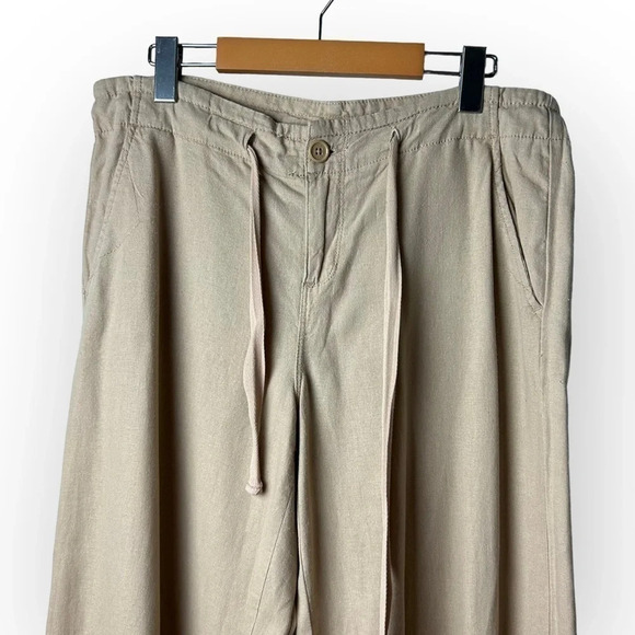 Calvin  Klein Tan All In One Linen Pants - Picture 4 of 9
